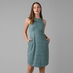 Prana Emerald Lake Dress Teal Sleeveless Pockets Outdoors XS